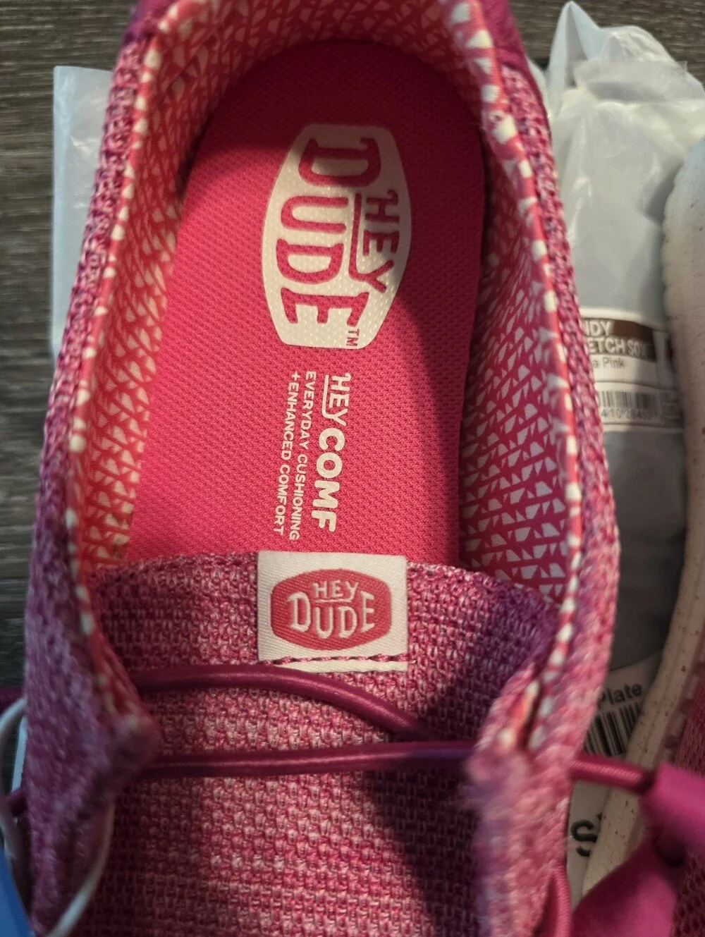 Hey Dude Wendy Stretch Sox Fucia Pink Knit Slip-On Sneakers